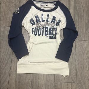 NFL Dallas Cowboys Raglan Sweatshirt - Navy & White